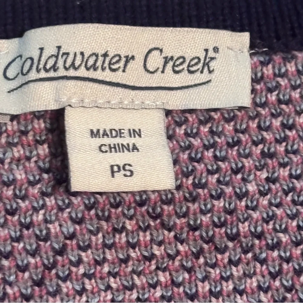 Grandma core, Cozy cabin Coldwater Creek‎ Heart/Floral Patterned Cardigan , PS